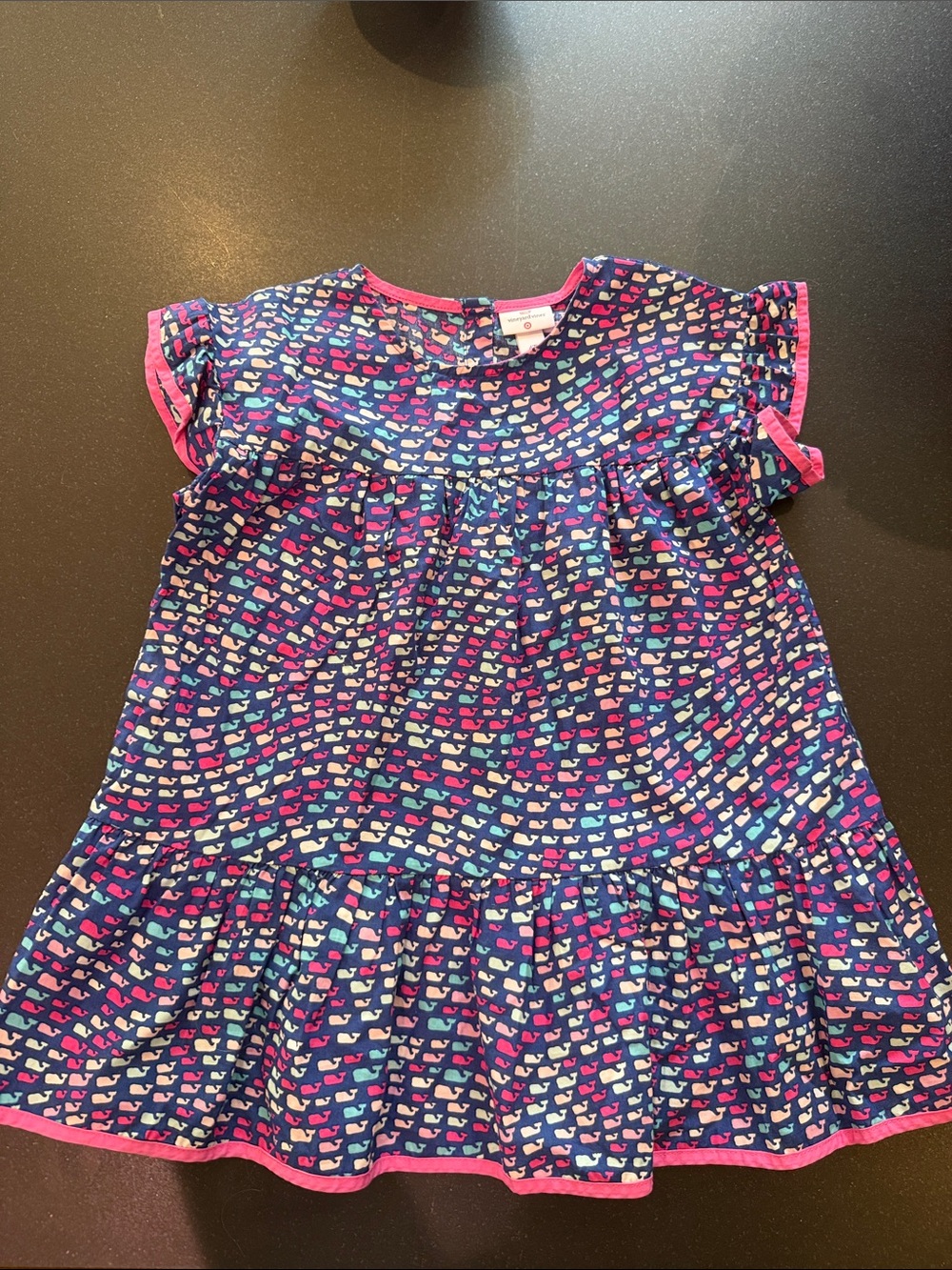 Vineyard Vines  for Target Navy Whale-Print One-Piece with Pink Trim like new